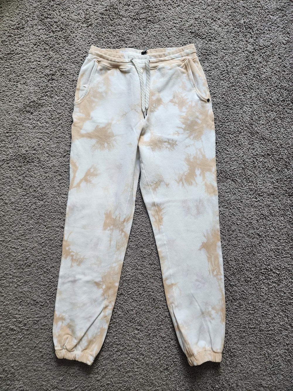 Vuori Beige and Off-White Tie-Dye Joggers